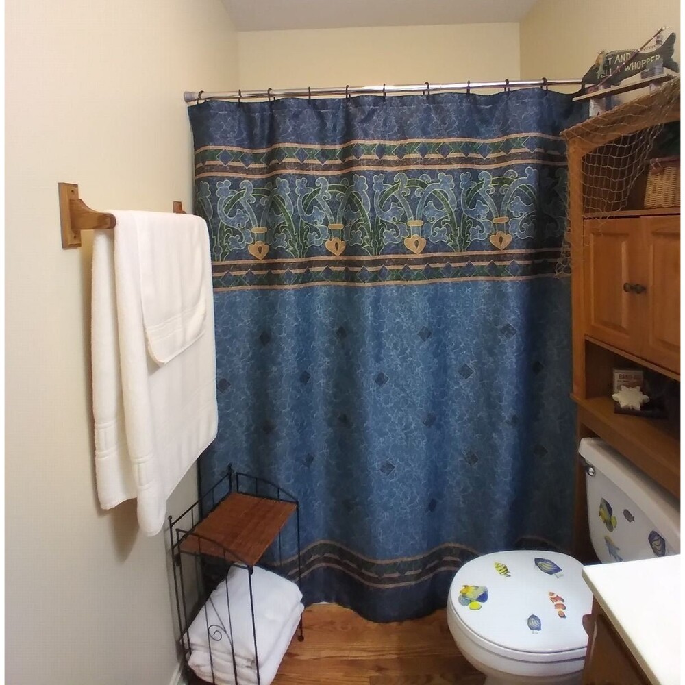 Heavy Weight Blue Fabric Shower Curtain
